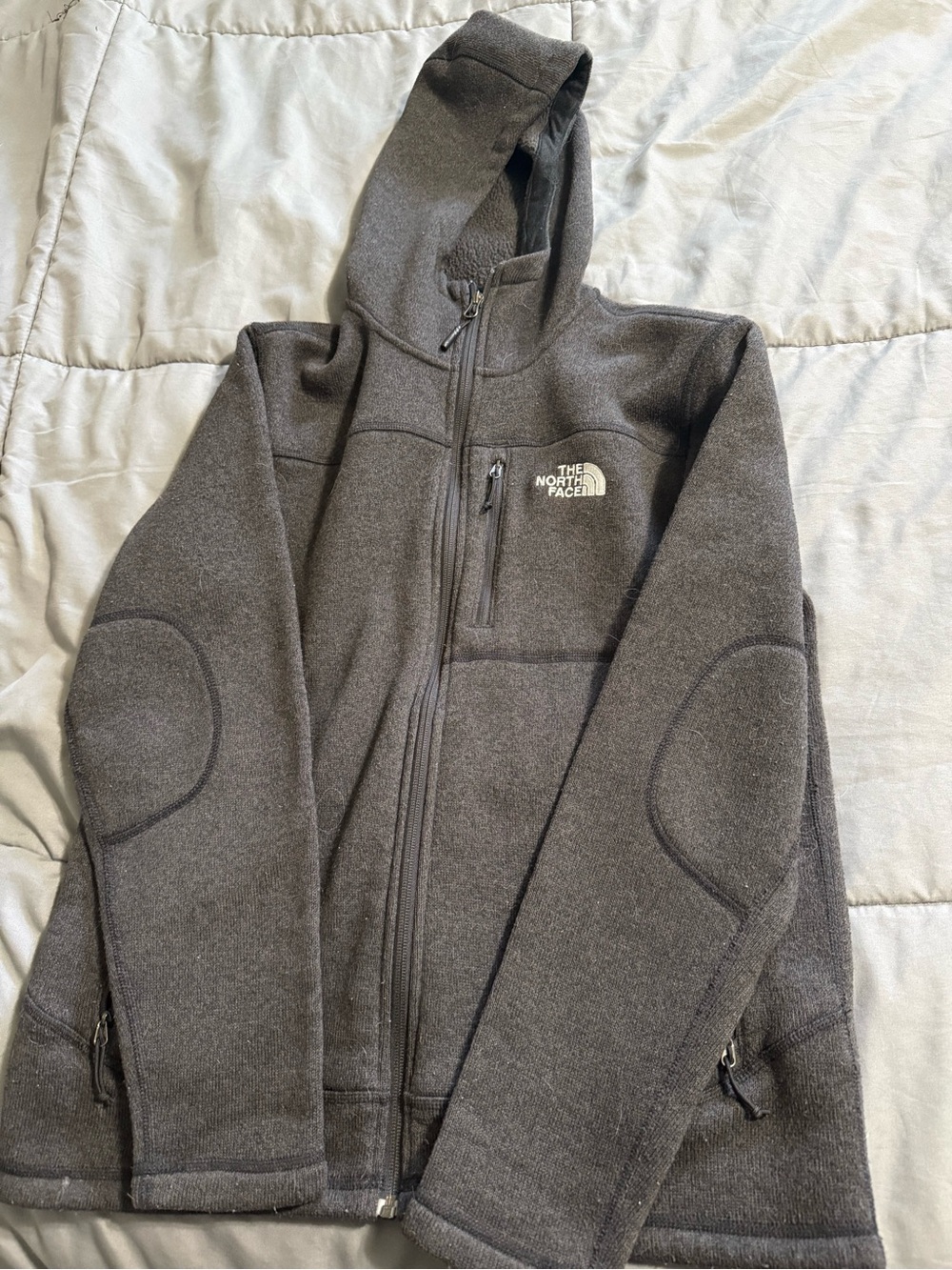 The North Face Charcoal Gray Hooded Full-Zip Jacket